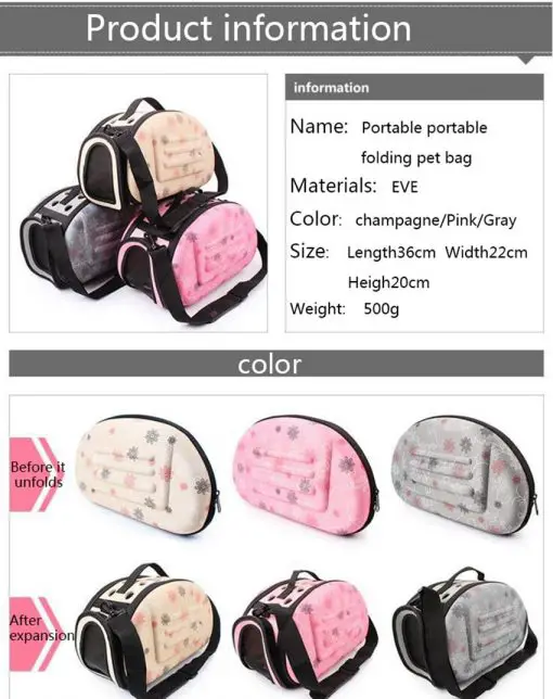 Very Soft Foldable Pet Carrier For Cats and Small Dogs 8