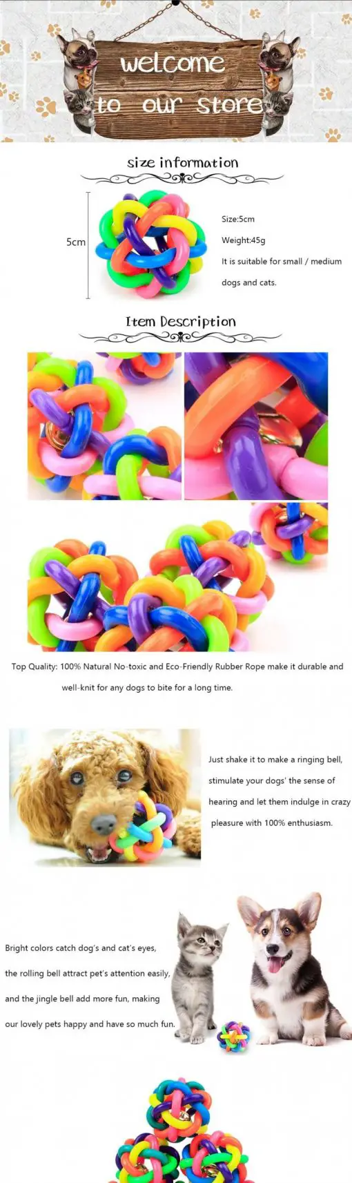 Soft & Durable Pet Chew Toy (2 pcs/rainbow colors/bouncy rubber) 5
