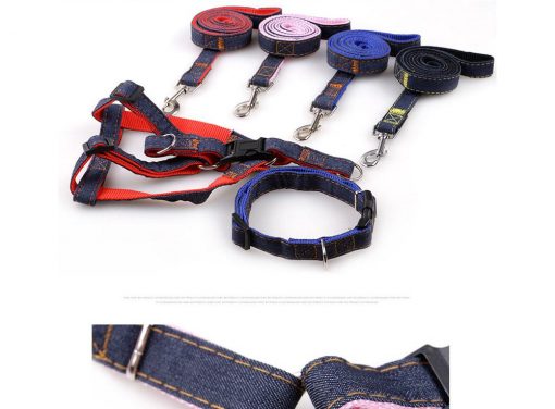 High Quality Jeans Dog Collar And Leash (multiple options) 7