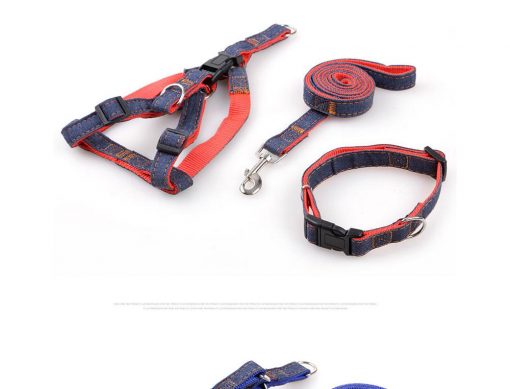 High Quality Jeans Dog Collar And Leash (multiple options) 2