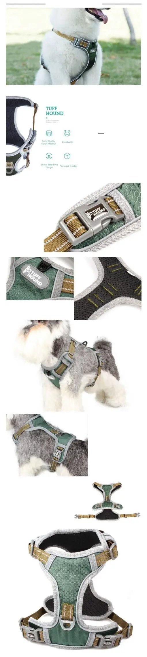 HQ Night Lights Reflective Dog Harness (Durable Soft Nylon) 3