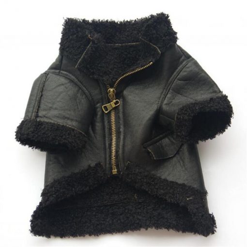 HQ Luxury Dog Winter Jacket (made of durable Fleece & Leather) 3