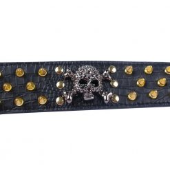 Easy Adjustable Skull Spiked Dog Collar - Made of Strong Leather 18