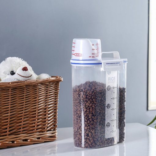 Moisture-proof Storage Bucket For Pets Food (Transparent) 2