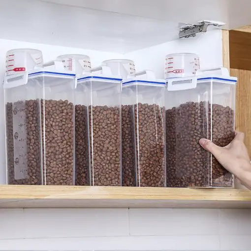 Moisture-proof Storage Bucket For Pets Food (Transparent) 3