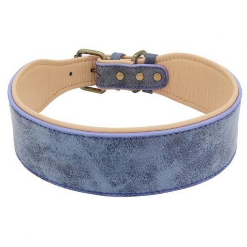 Wide Soft Dog Collar For Medium and Bigger Dogs (Natural Leather) 2