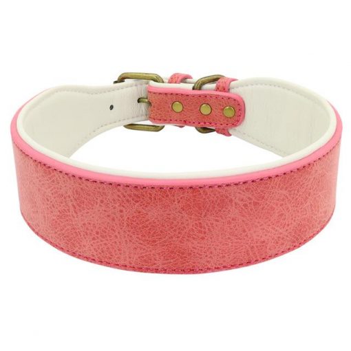 Wide Soft Dog Collar For Medium and Bigger Dogs (Natural Leather) 9