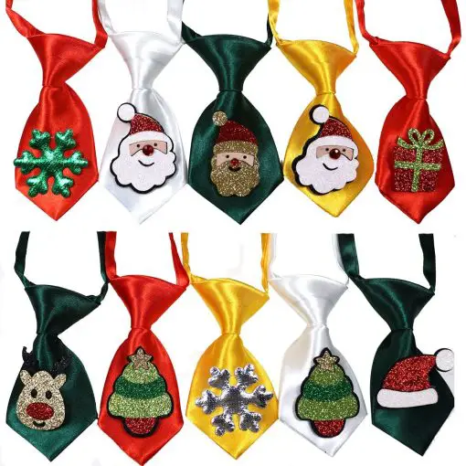 10 Adjustable Christmas Neck Ties For Puppies (soft and colorful) 1