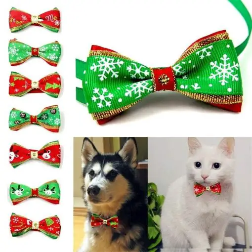 Best HQ Christmas Neck Bow Ties For pets (Cats/Dogs) 1