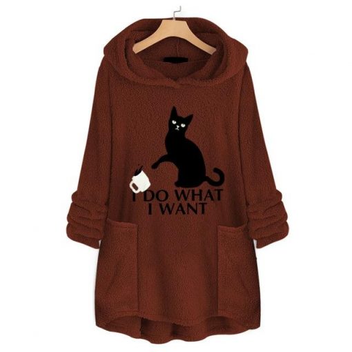 I D0 WHAT I WANT CAT HOODIE WITH EARS 8