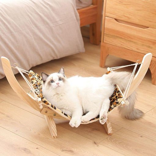 Best Luxury Pet Wooden Hammock Suitable for Cats & Smaller Dogs 2