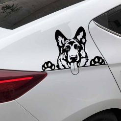 16.8X11.9CM Modern Cute German Shepherd Dog Car Sticker Decal Black/Silver 10