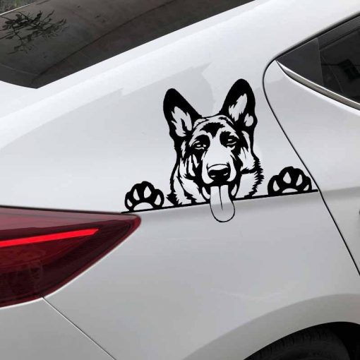 16.8X11.9CM Modern Cute German Shepherd Dog Car Sticker Decal Black/Silver 5