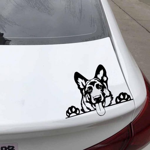 16.8X11.9CM Modern Cute German Shepherd Dog Car Sticker Decal Black/Silver 3