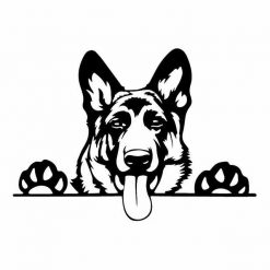 16.8X11.9CM Modern Cute German Shepherd Dog Car Sticker Decal Black/Silver 11