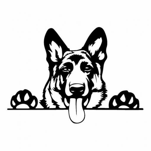16.8X11.9CM Modern Cute German Shepherd Dog Car Sticker Decal Black/Silver 6