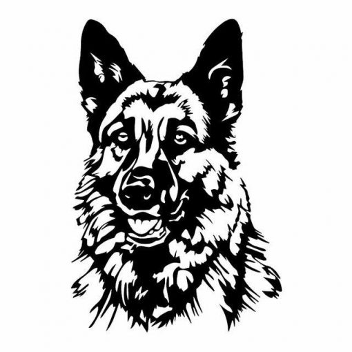 11.9X17.7CM Artistic German Shepherd Dog Black/Silver 4