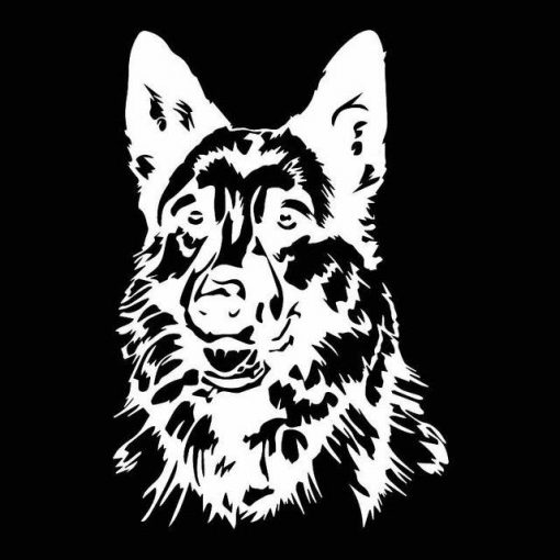 11.9X17.7CM Artistic German Shepherd Dog Black/Silver 3