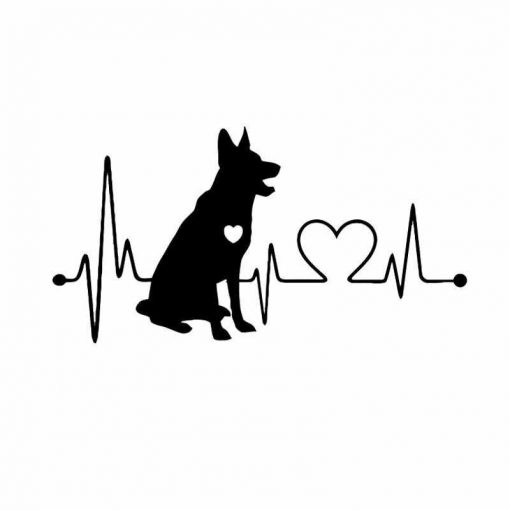 German Shepherd Heartbeat Car Sticker 1