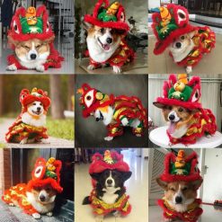 Colorful Chinese Lion Dance Style Dog Costume (small/medium dogs) 7