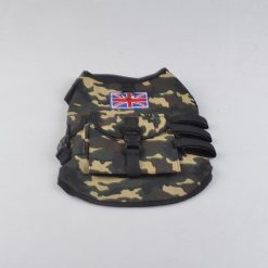 Durable Camouflage Dog Jacket With Leash Ring + 2 Pockets 20