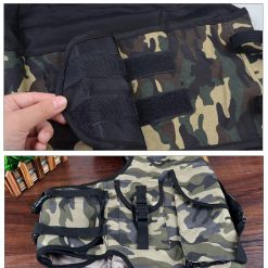 Durable Camouflage Dog Jacket With Leash Ring + 2 Pockets 22
