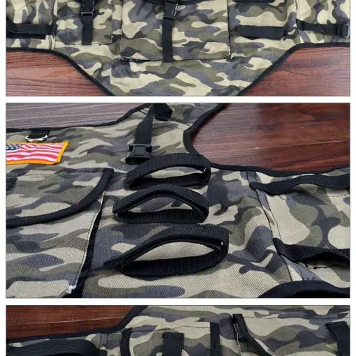 Durable Camouflage Dog Jacket With Leash Ring + 2 Pockets 12