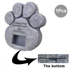 Pet Memorial Rock Garden Paw Plaque Dog Cat Tombstone Cemetery Grave Statue 6