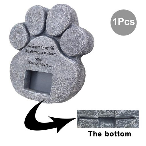 Pet Memorial Rock Garden Paw Plaque Dog Cat Tombstone Cemetery Grave Statue 3