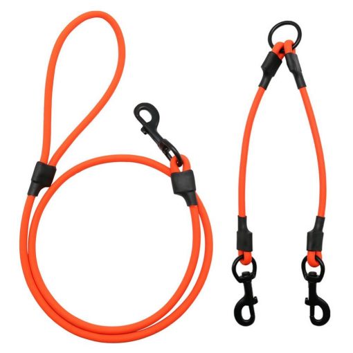 Durable PVC Double Dog Leash Linker + Leash (Walking & Running) 1