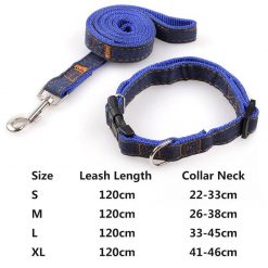 High Quality Jeans Dog Collar And Leash (multiple options) 20