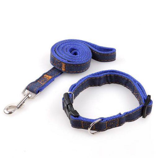 High Quality Jeans Dog Collar And Leash (multiple options) 9
