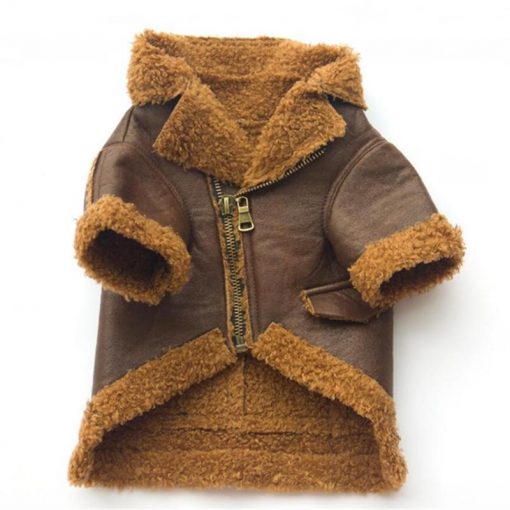 HQ Luxury Dog Winter Jacket (made of durable Fleece & Leather) 1