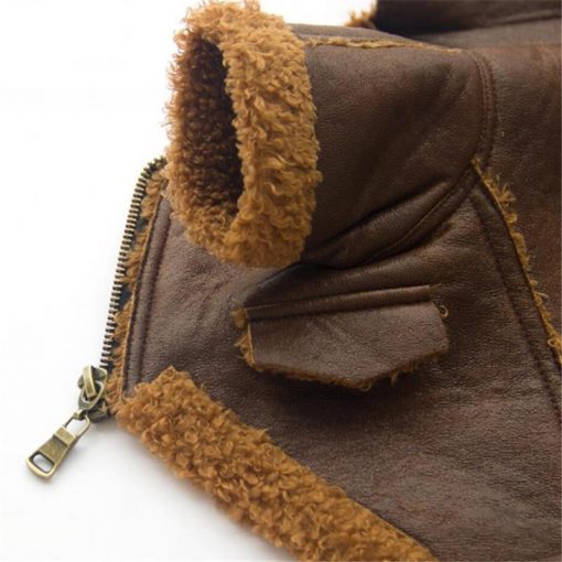 HQ Luxury Dog Winter Jacket (made of durable Fleece & Leather) 6