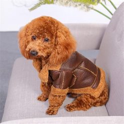 HQ Luxury Dog Winter Jacket (made of durable Fleece & Leather) 27