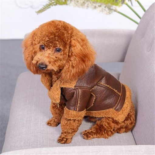 HQ Luxury Dog Winter Jacket (made of durable Fleece & Leather) 14