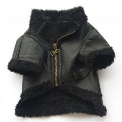 HQ Luxury Dog Winter Jacket (made of durable Fleece & Leather) 24
