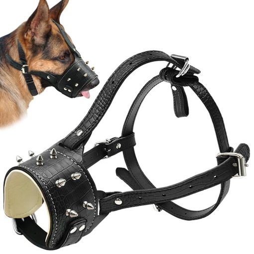 HQ Durable Leather Dog Muzzle (Anti Bark - Fits medium and large dogs) 1