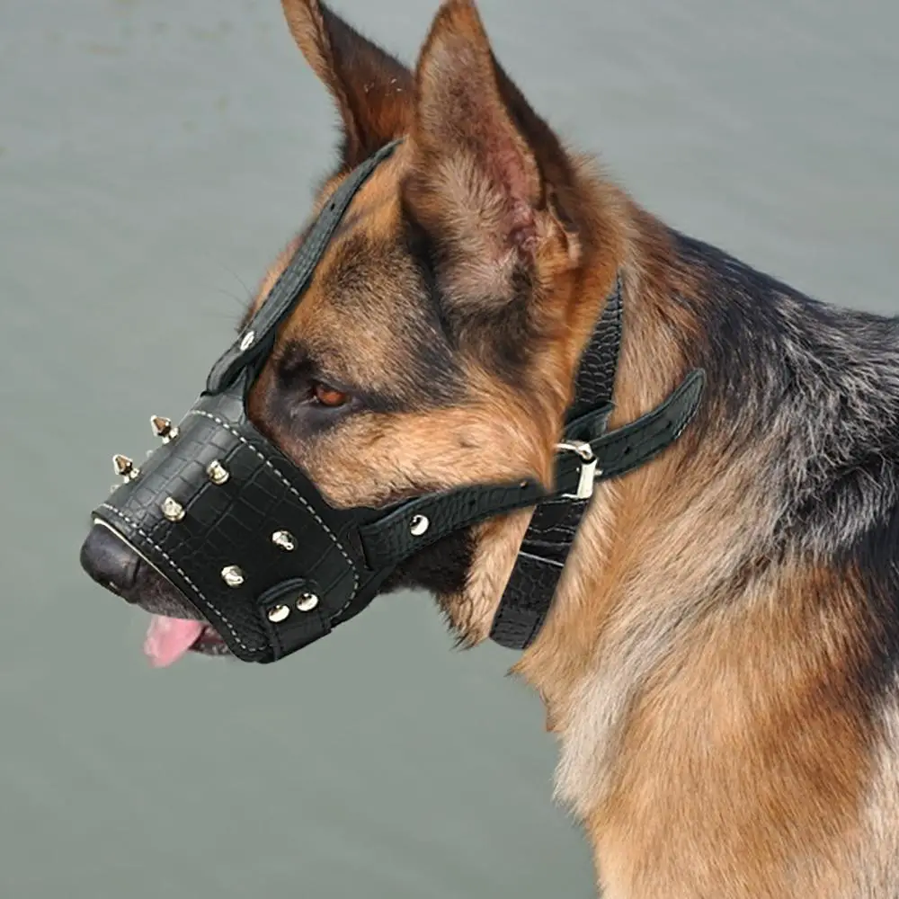 Keep your dog and any body else safe by using this leather dog muzzle, with...