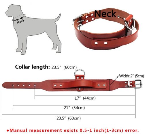HQ Durable Leather Dog Collar With a Handle (medium/big dogs) 4
