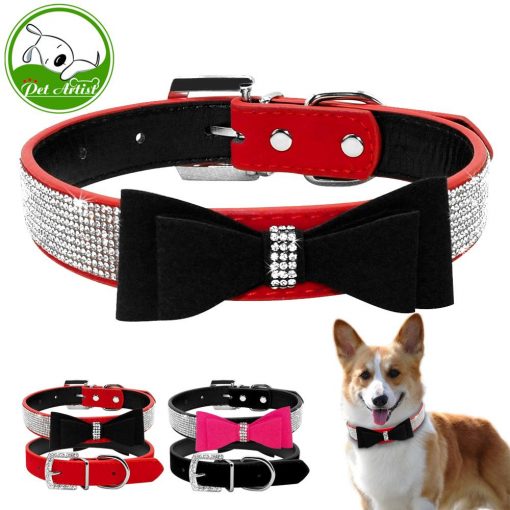 Stylish Rhinestone Bow Tie Collar For Dogs (small/medium breeds) 1