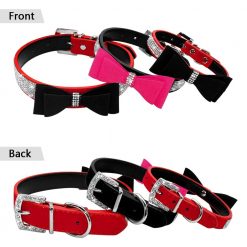 Stylish Rhinestone Bow Tie Collar For Dogs (small/medium breeds) 15