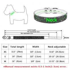 Affordable HQ Leather Rhinestone Dog Collar For Small/Medium Dogs 15