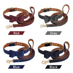 Fashionable Dog Bow Tie Collar and Leash For Smaller and Medium Dogs 12