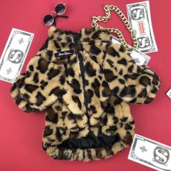 Thick Winter Dog Jacket - Leopard Skin Style (for small/medium dogs) 6