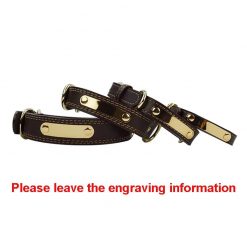 HQ Leather Dog Collar With ID Editable Pad - Various Options 9