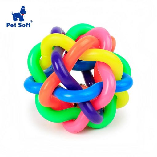 Soft & Durable Pet Chew Toy (2 pcs/rainbow colors/bouncy rubber) 1