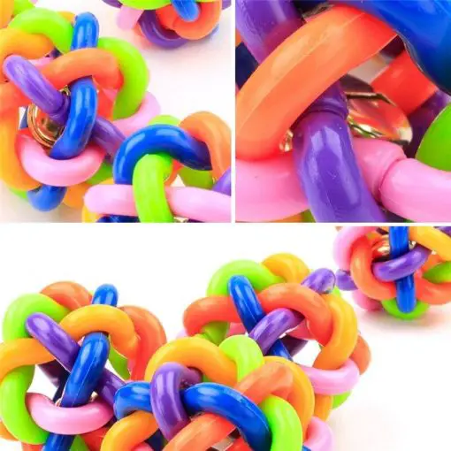 Soft & Durable Pet Chew Toy (2 pcs/rainbow colors/bouncy rubber) 6