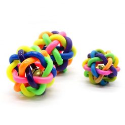 Soft & Durable Pet Chew Toy (2 pcs/rainbow colors/bouncy rubber) 15