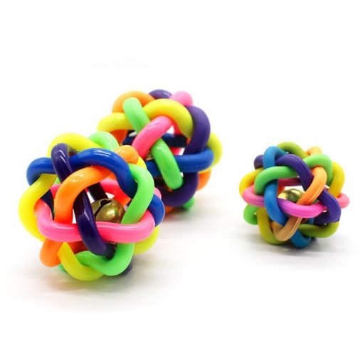 Soft & Durable Pet Chew Toy (2 pcs/rainbow colors/bouncy rubber) 8